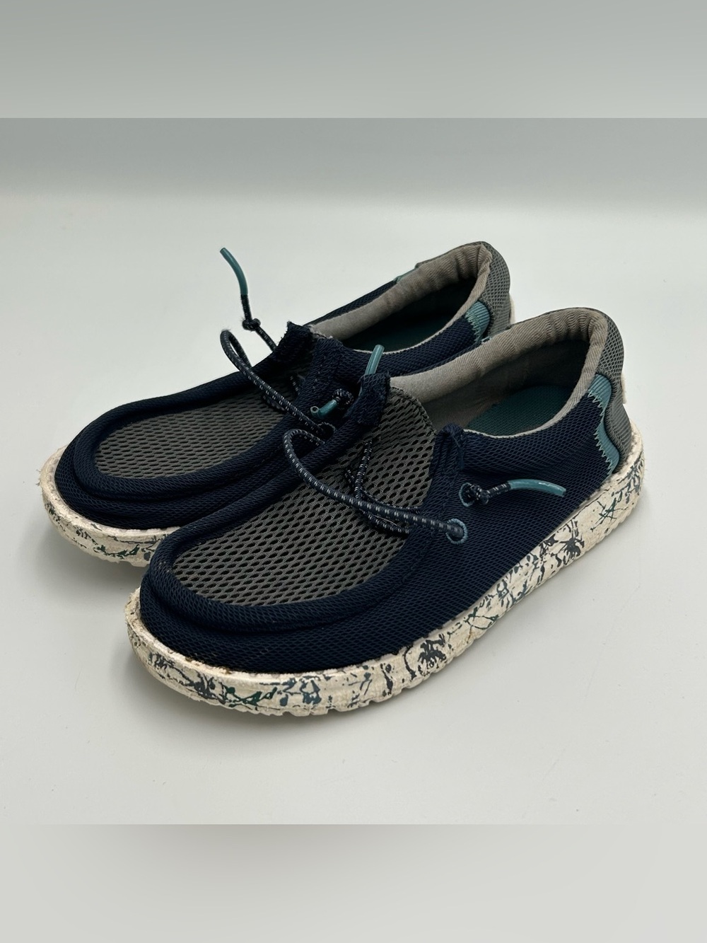 Hey Dude Wally Youth Summer Navy Charcoal Kids Toddler Size TD12 US